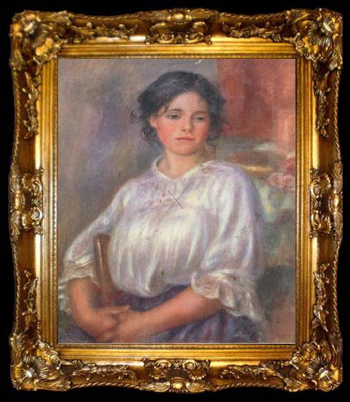 framed  Pierre Renoir Seated Young Girl(Helene Bellon), ta009-2